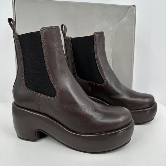Everlane The Puffa Boot in Dark Brown size 8 Chelsea Ankle 3.25" Chunky Platform - Picture 2 of 8
